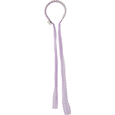 Serre-tête lumineux LED violet dentelle chaude, bandeau mariage perles artificielles lumière pour coiffure (1/5)