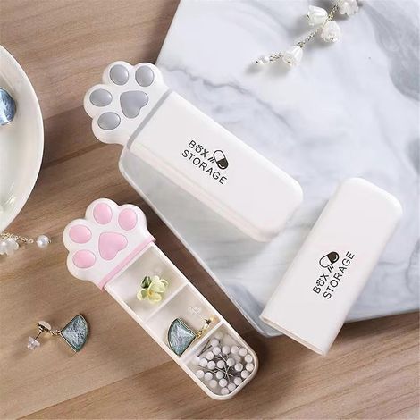 Mini-Aufbewahrungsbox für Katzen, ideal für Medikamente, Schmuck und kleine Gegenstände. Hellrosa. (1/5)