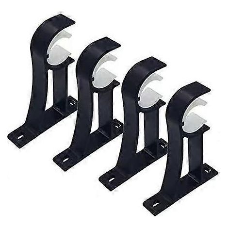 Ensemble de 4 supports de tringle à rideaux, supports de tringle à rideaux noirs (1/5)