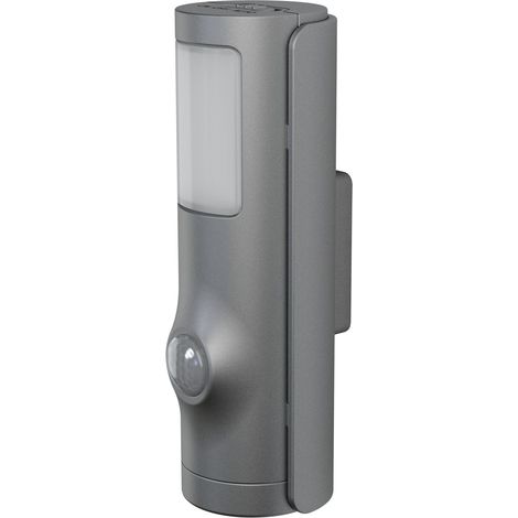 OSRAM Veilleuse LED argentée, fonction lampe de poche 2 en 1, capteur de lumière, détecteur de mouvement, fonctionne sur batterie, protection contre les projections d'eau IP54 (1/4)
