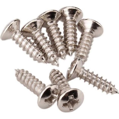 50 vis de fixation pour plaque de protection de guitare basse ST TL SG LP (argent)-Silver (1/2)