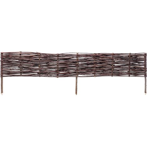 Clôture de jardin, osier durable, design naturel, Marron (1/5)