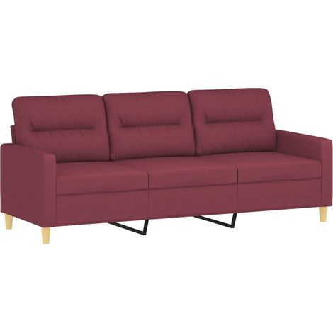 Canapé à 3 places,Sofa pour Salon,Banquette Rouge bordeaux 180 cm Tissu CFW484482 (1/5)