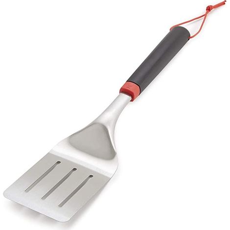 Espátula de acero inoxidable para barbacoa con mango largo