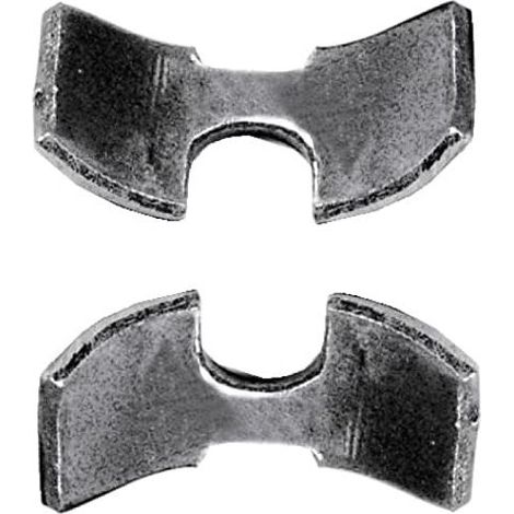 Juego de 2 escuadras abiertas para tornillos de 7 mm y 8 mm de diámetro – Acero robusto para el montaje de muebles antiguos – Avellanado redondo semicircular de 38 mm de diámetro (1/5)