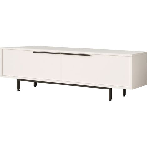 Porta TV in legno "Calvin" - 160 x 35 x 45 cm - Bianco