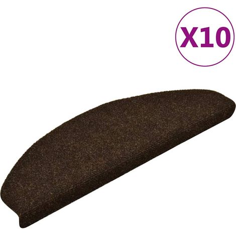 Maison Exclusive - Tappetini per scale autoadesivi 10 pz 65x21x4 cm marrone (1/5)