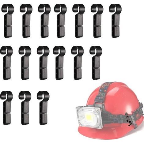 Lntyq 16er-Pack Scheinwerferclips für Bauhelme, Fahrradhaken, für Helme, Scheinwerferclips, geeignet für eine Vielzahl von Scheinwerfern und Helmen (1/5)