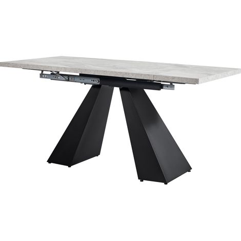Table à manger extensible 99-159x74 cm MDF et métal gris noir (1/5)