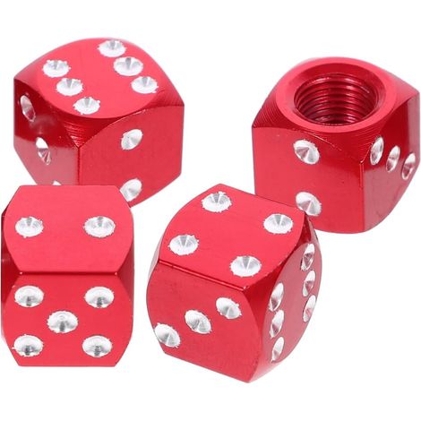 4 x Dice Tire Valve Caps Car Tire Valve Caps American Standard Thread Dust Protection for Valve Stems Easy Installation for Auto and Motorcycle (1/5)
