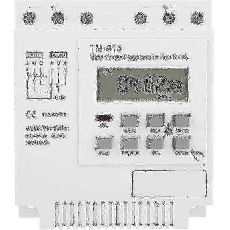 Relais temporisé programmable TM-163 380 V / 50-60 Hz 16 A, minuterie hebdomadaire, interrupteur d'alimentation, minuterie triphasée, horloge numérique intelligente N (1/4)