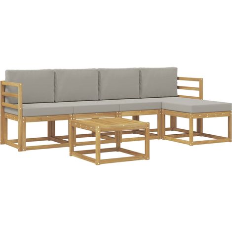 Ensemble de canapés d'extérieur 6 pcs Blanc et gris clair vidaXL (1/5)