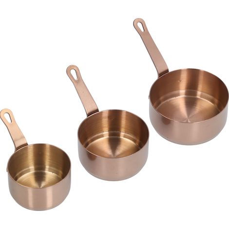 Lot de 3 coupelles à sauce en acier inoxydable avec poignée, idéales pour les condiments, le ketchup et les amuse-gueules, couleur or rose. (1/5)
