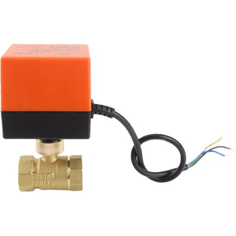 Ortviai Vanne motorisée 2 voies en laiton DN20 G3/4" 12-24 V CC pour climatisation et chauffage (1/3)
