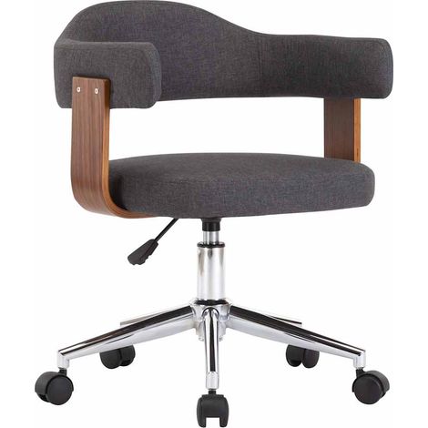 Maison Exclusive - Chaise pivotante à manger Gris Bois courbé et tissu (1/5)