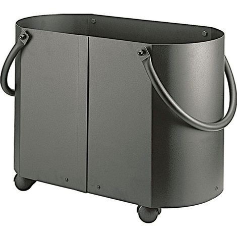 Porte-bûches à roulettes Jarvik anthracite Edilinox (1/3)