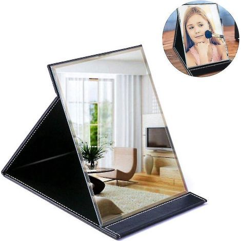Miroir de maquillage pliable portable avec support pour table de maquillage, prix de gros avantageux. Miroir de maquillage portable à prix de gros bas.