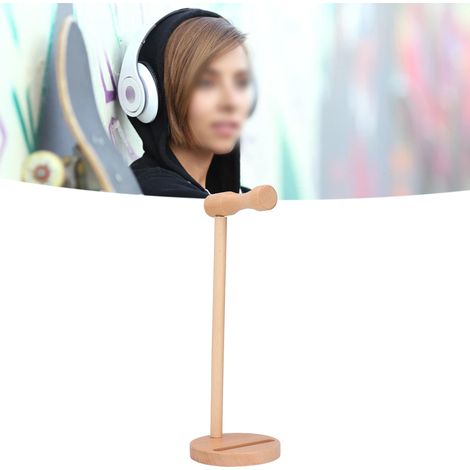 Support de casque audio de bureau en bois, support de casque audio amovible en bois de hêtre (1/5)