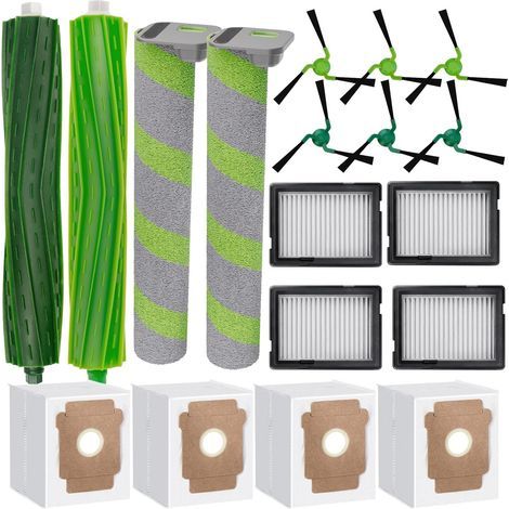 Set di accessori Chuancheng da 18 pezzi per robot aspirapolvere iRobot Roomba Max 705 Combo/706 Combo, comprendente 2 spazzole principali, 2 spazzole a rullo, 4 filtri, 6 spazzole laterali e 4 sacchet (1/5)