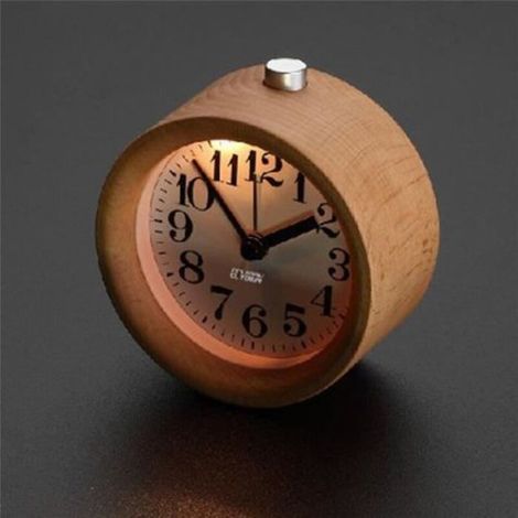 Réveil - Silencieux - Bois de Hêtre - Alarme - Veilleuse - Rectangulaire (1/4)