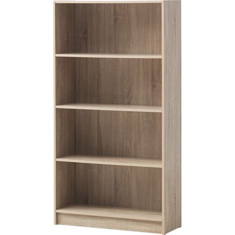 Oak Tall Bookcase With Adjustable Shelves Modern Storage Unit In 6 Colours (1/3)