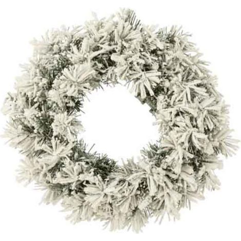 Couronne de Noël Led "Enneigée" 44cm Vert & Blanc (1/3)
