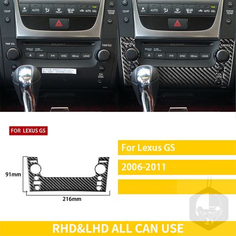 (9-A) Compatible avec Lexus GS 2006-2011 : Accessoires intérieurs en fibre de carbone pour voiture, console de vitesse, accoudoir, panneaux, autocollants décoratifs (1/5)