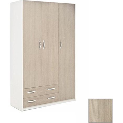 Armadio 3 ante e 2 cassetti cassa Bianco frontale olmo Cm 135x52xH 210 (1/2)