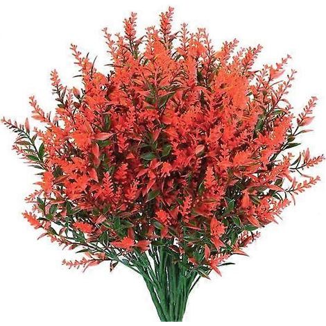 Lot de 8 fleurs artificielles de lavande exquises, décoratives et durables, aux couleurs chatoyantes.orange (1/5)
