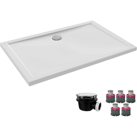 Receveur de douche 100 x 80 JACOB DELAFON Gaspard rectangle céramique avec kit de réhausse et bonde