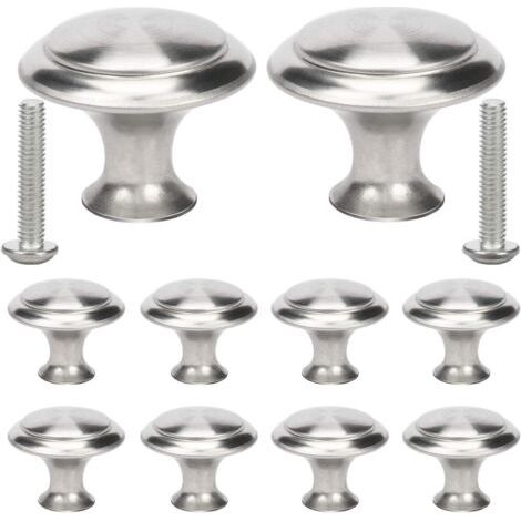 BUNTHAUS Argent 10Pcs Poignée Petit Manipuler Tiroir Acier Bouton pour meuble Joli Alliage Zinc Portes Tiroirs Penderie Relooking Vieille Cuisine Placards Hommes Femmes (1/5)