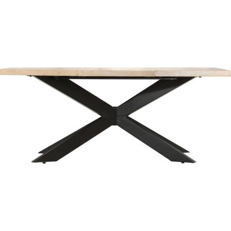 Table à Manger 180x90x76 cm en Bois de Manguier Massif Blanchi (1/5)