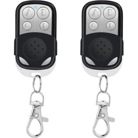 Télécommande universelle pour porte de garage, lot de 2. Télécommande sans fil universelle pour porte de garage, compatible avec la fréquence de 433,92 MHz (code tournant), 4 boutons, pour portes de g