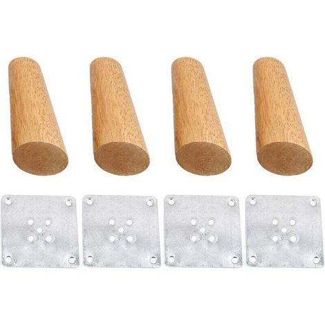 Sofabeine, Tischbeine aus Massivholz, Möbelbeine, 4 Stück, 55415 Punkte, Runde Beine aus Eukalyptusholz mit abgeschrägten Enden
