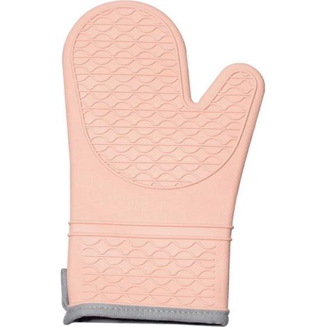 Gants de protection compatibles avec la cuisine, le micro-ondes et la cuisson au four. Maniques de cuisine en silicone antidérapantes à motif ondulé, résistantes à la chaleur jusqu'à 250 °C. (1/5)