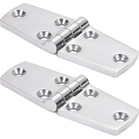 Charniere - Acier Inoxydable 316 - 102 x 38 mm - Pour Bateau Yacht Placard Porte Métallique - 2 Pièces (1/5)