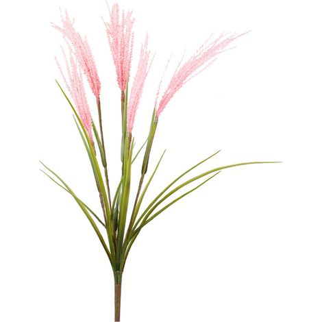 Herbe de la pampa artificielle rose, fausses fleurs de roseau pour la décoration de la véranda et du salon. (1/5)