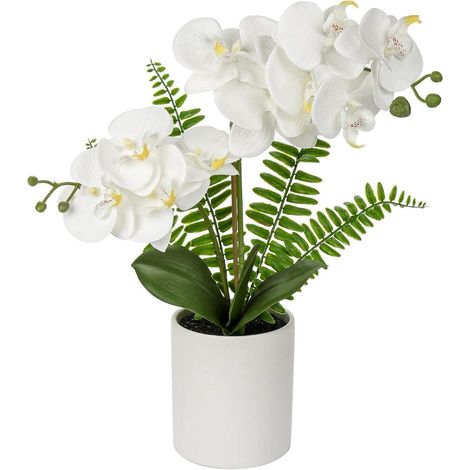 Künstliche Orchidee Phalaenopsis im Keramiktopf, 40,5cm, Weiß/Rosa/Violett (1/5)