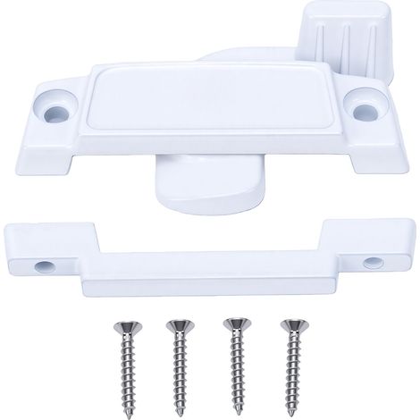 Lot de 10 verrous de fenêtre avec boucles, en alliage d'aluminium blanc résistant à l'usure, pour fenêtre à pousser ou tirer. (1/5)