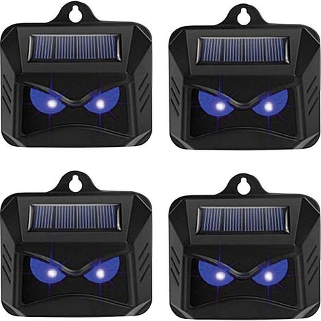 Odipie – Répulsif solaire pour animaux sauvages – 4 unités avec lumière LED bleue – Protection efficace contre ratons laveurs, chevreuils, renards, sangliers