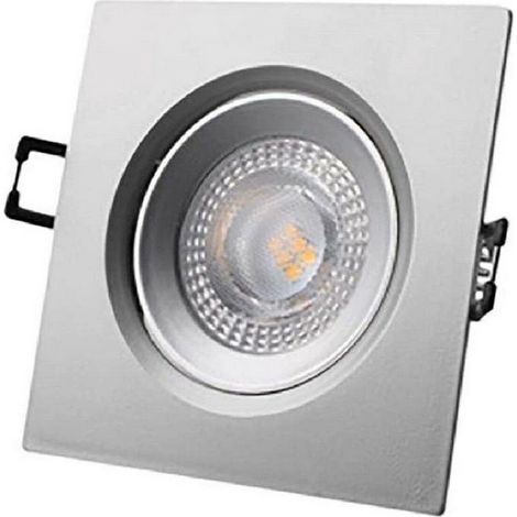 Faretto led da incasso quadrato 5w 3200k luce calda colore Cromo 9x9cm EDM (1/3)
