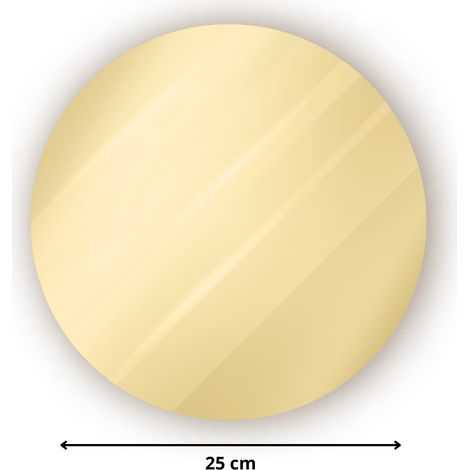 Rond verre acrylique miroir or 3 mm - Diamètre 25 cm (250 mm) - Disque verre synthétique - Miroir or rond - Plexiglass (1/4)