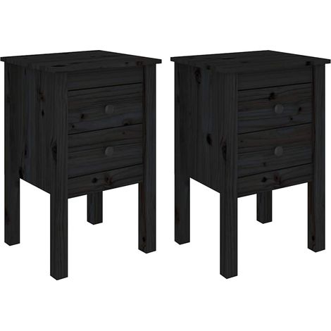 Maison Exclusive - Nachttische 2 Stk. Schwarz 40x35x61,5 cm Massi