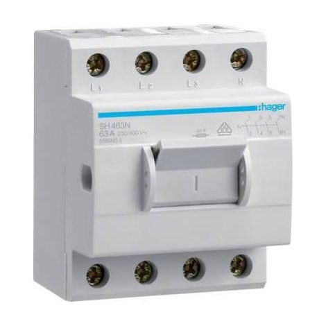 HAGER SH463N KOMPAKTSCHALTER 63A 4S 400V AC 3, 5PLE
