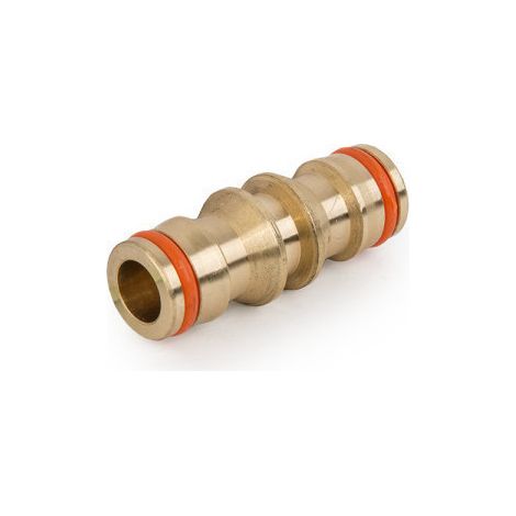 Raccord double pour connexion rapide de tuyau d'arrosage en LAITON (Lot de 2)