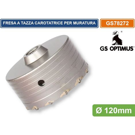 GS OPTIMUS GS78272 FRESA PERFORATRICE A TAZZA Ø 120MM M22 PER PIETRA CEMENTO CALCESTRUZZO