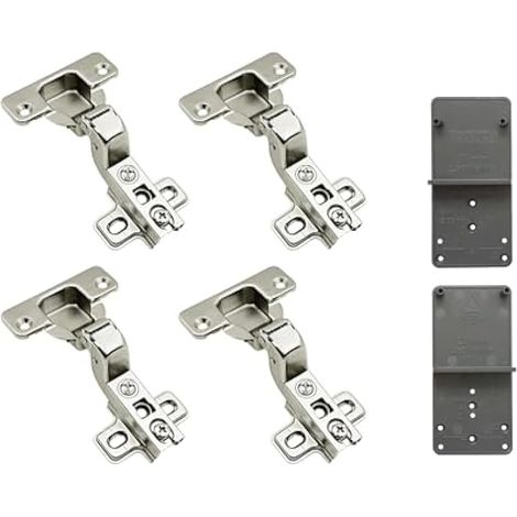 105 Degré Rentrant Charnières Standard Supérieure 35 mm sans Amortisseur avec Fermeture Automatique Charnière pour Armoires de Porte Cuisine Lot de 4 (1/5)