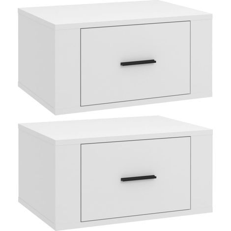 Maison Exclusive - Wand-Nachttische 2 Stk. Weiß 50x36x25 cm