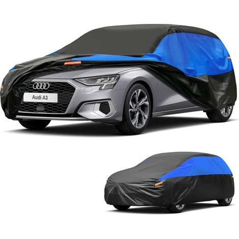 Housse Voiture Imperméable Respirante, Bâche pour Audi A3 S3 RS3 Sportback Hatchback, Noir BleuBâche de Voiture Complète pour la Pluie Soleil Poussière Protection et Doublure.,Convient pour Audi A3 Ha (1/5)
