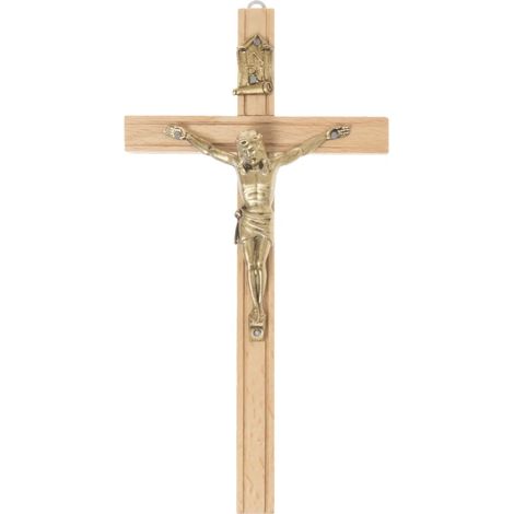 Leichtes Hängekreuz aus Holz, 10,5 x 20 cm, gefräst (1/3)